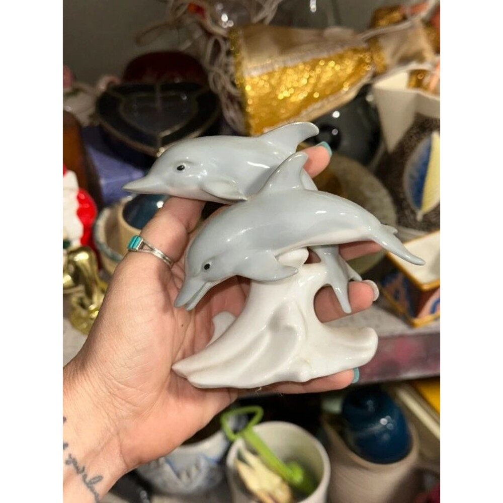 Vintage Otagiri Porcelain Dolphin Figurine